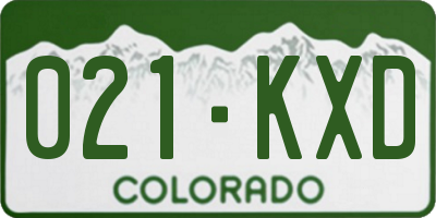 CO license plate 021KXD