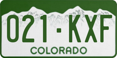 CO license plate 021KXF