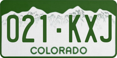 CO license plate 021KXJ