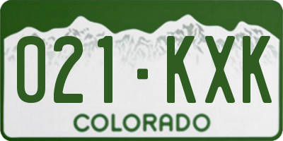 CO license plate 021KXK