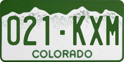 CO license plate 021KXM