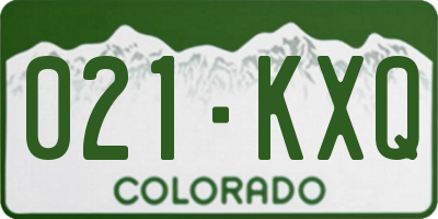 CO license plate 021KXQ