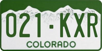 CO license plate 021KXR