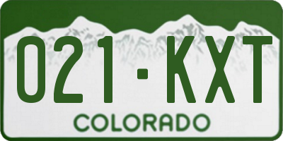 CO license plate 021KXT