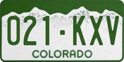 CO license plate 021KXV