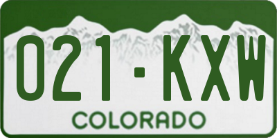 CO license plate 021KXW