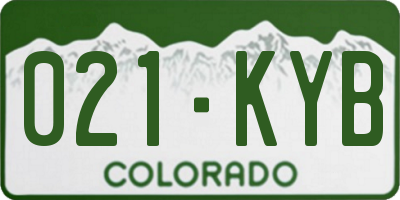 CO license plate 021KYB