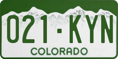 CO license plate 021KYN