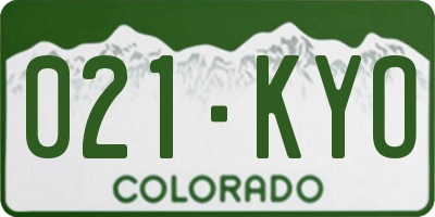 CO license plate 021KYO