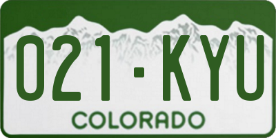 CO license plate 021KYU