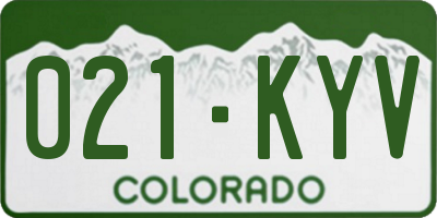 CO license plate 021KYV
