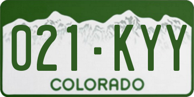 CO license plate 021KYY