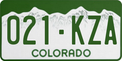 CO license plate 021KZA