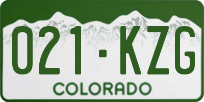 CO license plate 021KZG