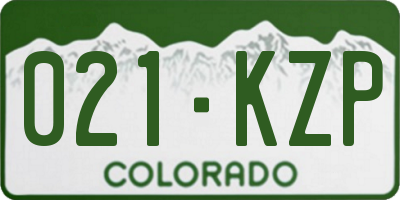 CO license plate 021KZP