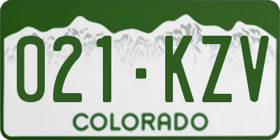 CO license plate 021KZV