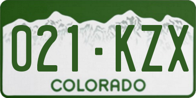 CO license plate 021KZX