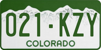 CO license plate 021KZY