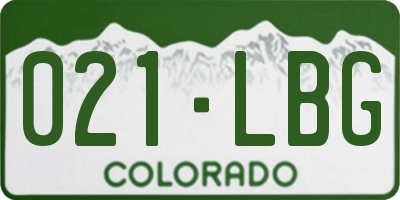 CO license plate 021LBG