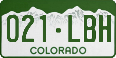 CO license plate 021LBH