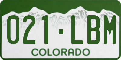 CO license plate 021LBM