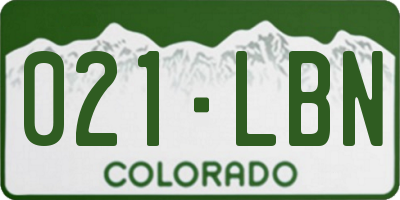 CO license plate 021LBN