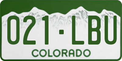 CO license plate 021LBU