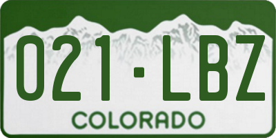 CO license plate 021LBZ
