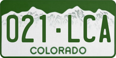 CO license plate 021LCA