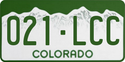 CO license plate 021LCC