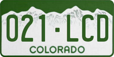 CO license plate 021LCD