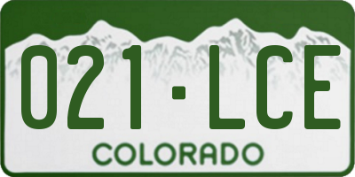 CO license plate 021LCE