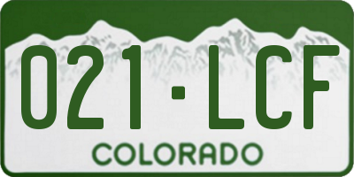 CO license plate 021LCF