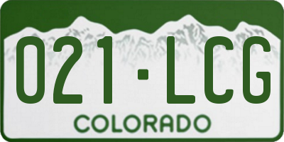 CO license plate 021LCG