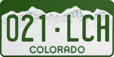 CO license plate 021LCH