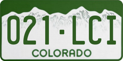 CO license plate 021LCI