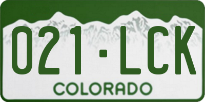 CO license plate 021LCK