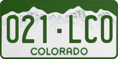 CO license plate 021LCO