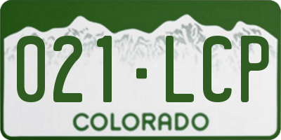 CO license plate 021LCP