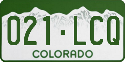CO license plate 021LCQ