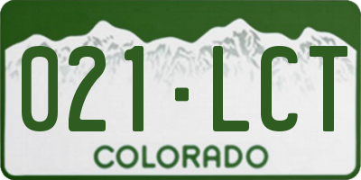 CO license plate 021LCT