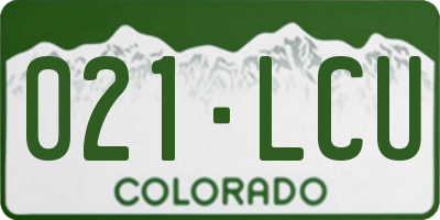 CO license plate 021LCU