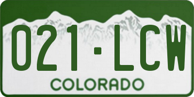 CO license plate 021LCW
