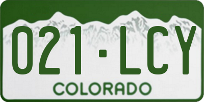 CO license plate 021LCY