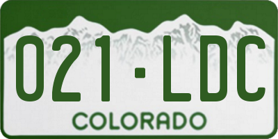 CO license plate 021LDC