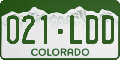 CO license plate 021LDD
