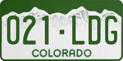 CO license plate 021LDG