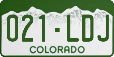 CO license plate 021LDJ