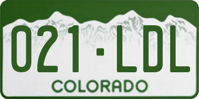 CO license plate 021LDL
