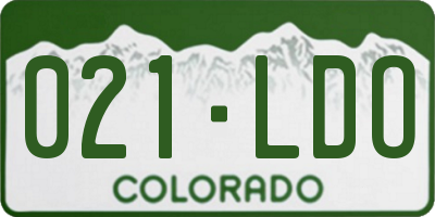 CO license plate 021LDO